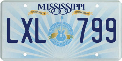 MS license plate LXL799