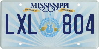 MS license plate LXL804