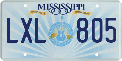 MS license plate LXL805