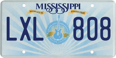 MS license plate LXL808