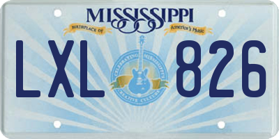 MS license plate LXL826