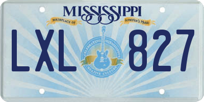 MS license plate LXL827