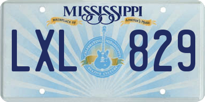 MS license plate LXL829
