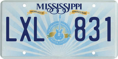 MS license plate LXL831