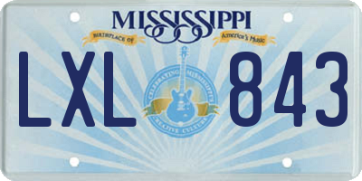 MS license plate LXL843