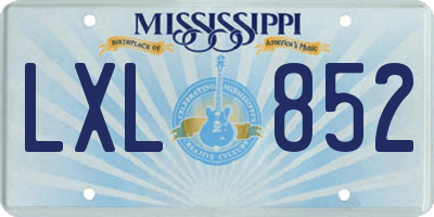 MS license plate LXL852