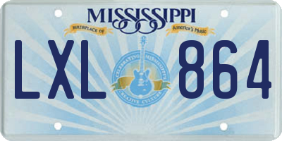 MS license plate LXL864