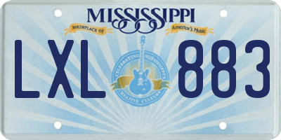MS license plate LXL883
