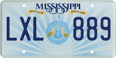 MS license plate LXL889
