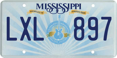 MS license plate LXL897