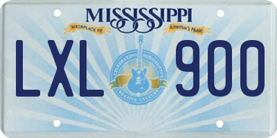 MS license plate LXL900