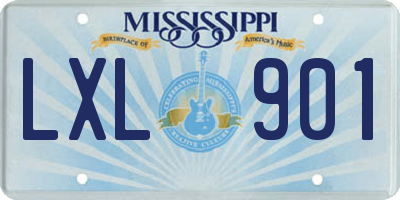 MS license plate LXL901
