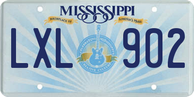 MS license plate LXL902
