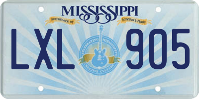 MS license plate LXL905