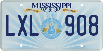 MS license plate LXL908
