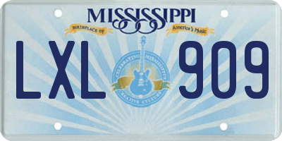 MS license plate LXL909