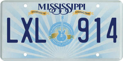 MS license plate LXL914