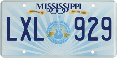 MS license plate LXL929