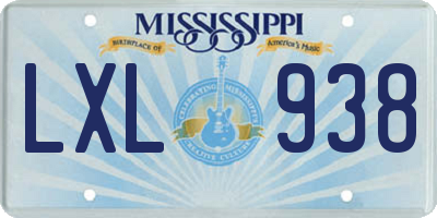 MS license plate LXL938