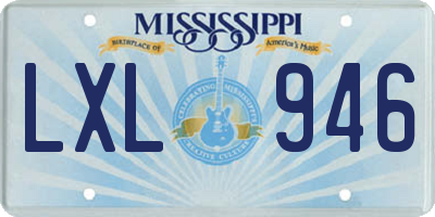 MS license plate LXL946