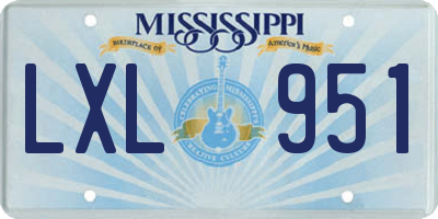 MS license plate LXL951
