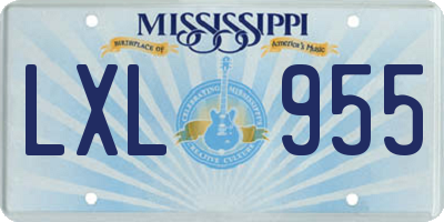 MS license plate LXL955