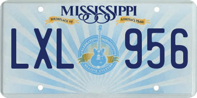 MS license plate LXL956