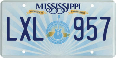 MS license plate LXL957