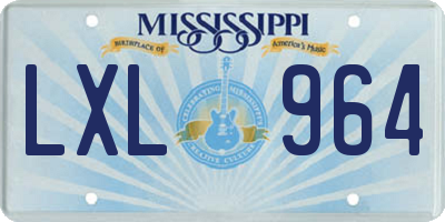 MS license plate LXL964
