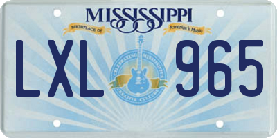 MS license plate LXL965