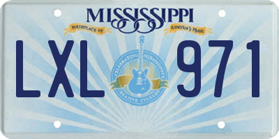 MS license plate LXL971