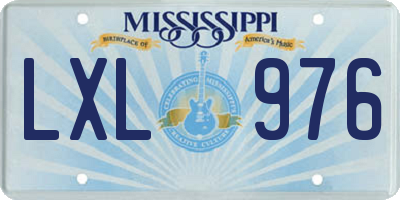 MS license plate LXL976