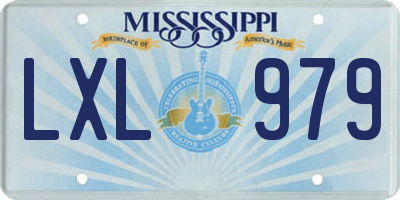 MS license plate LXL979
