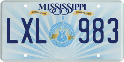 MS license plate LXL983