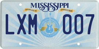 MS license plate LXM007