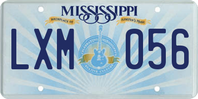 MS license plate LXM056