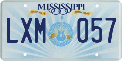 MS license plate LXM057
