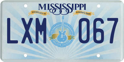 MS license plate LXM067