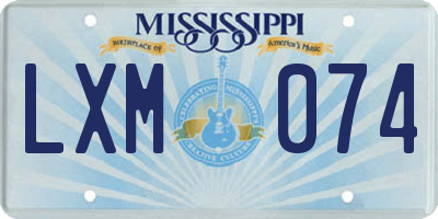 MS license plate LXM074