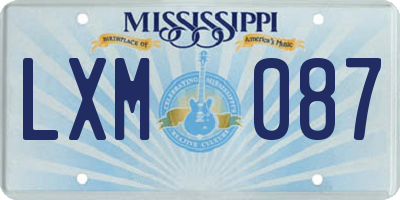 MS license plate LXM087