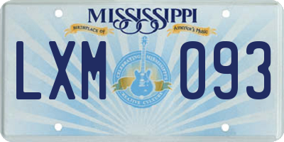 MS license plate LXM093