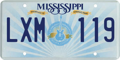 MS license plate LXM119