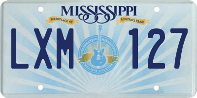 MS license plate LXM127