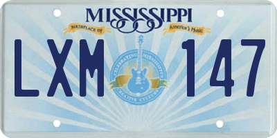 MS license plate LXM147