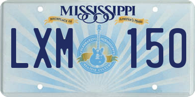 MS license plate LXM150