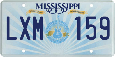 MS license plate LXM159