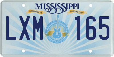 MS license plate LXM165