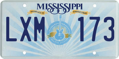 MS license plate LXM173