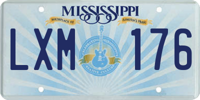 MS license plate LXM176