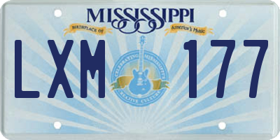 MS license plate LXM177